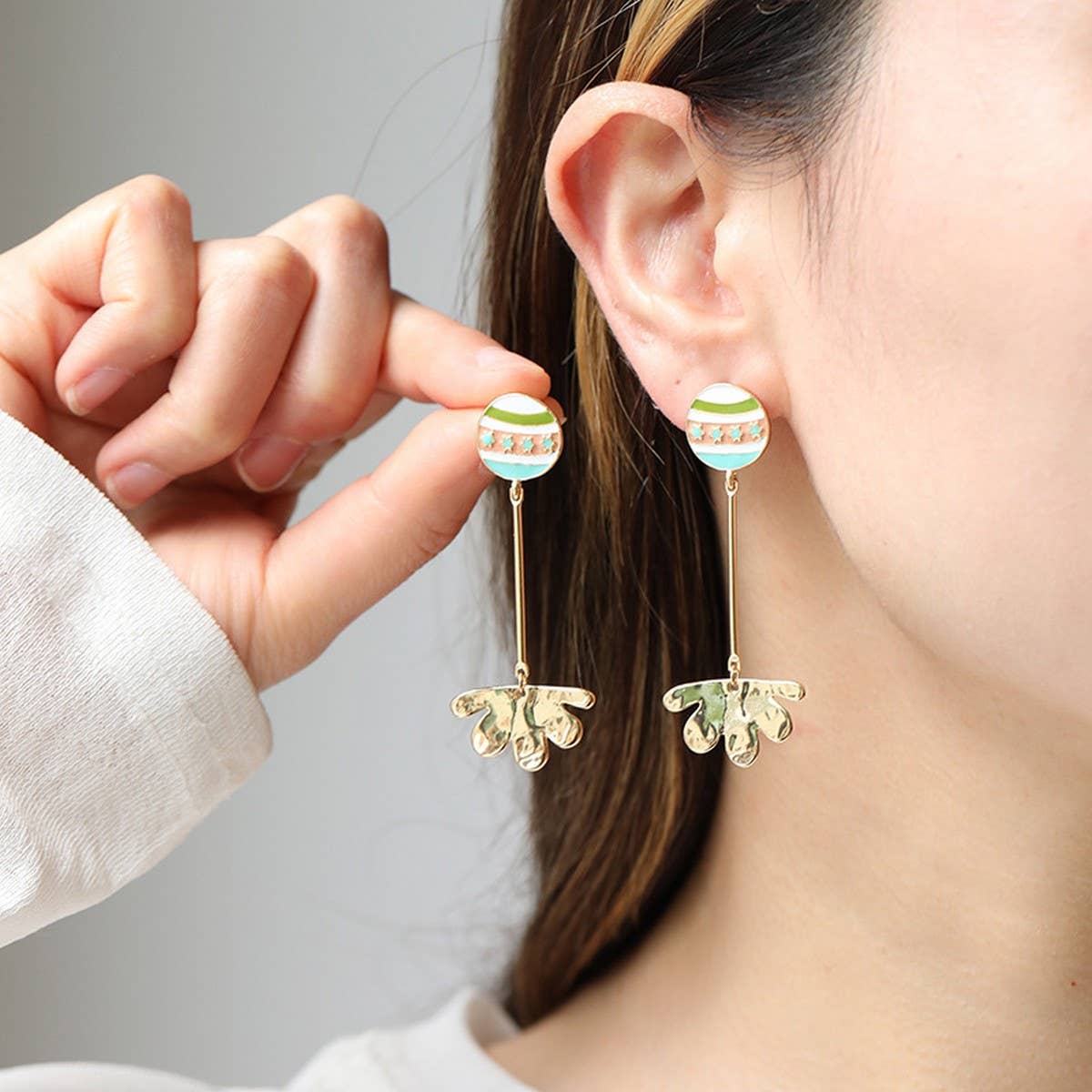 COLORFUL ENAMEL PENDANT NECKLACE EARRINGS SET_CWAJE2916