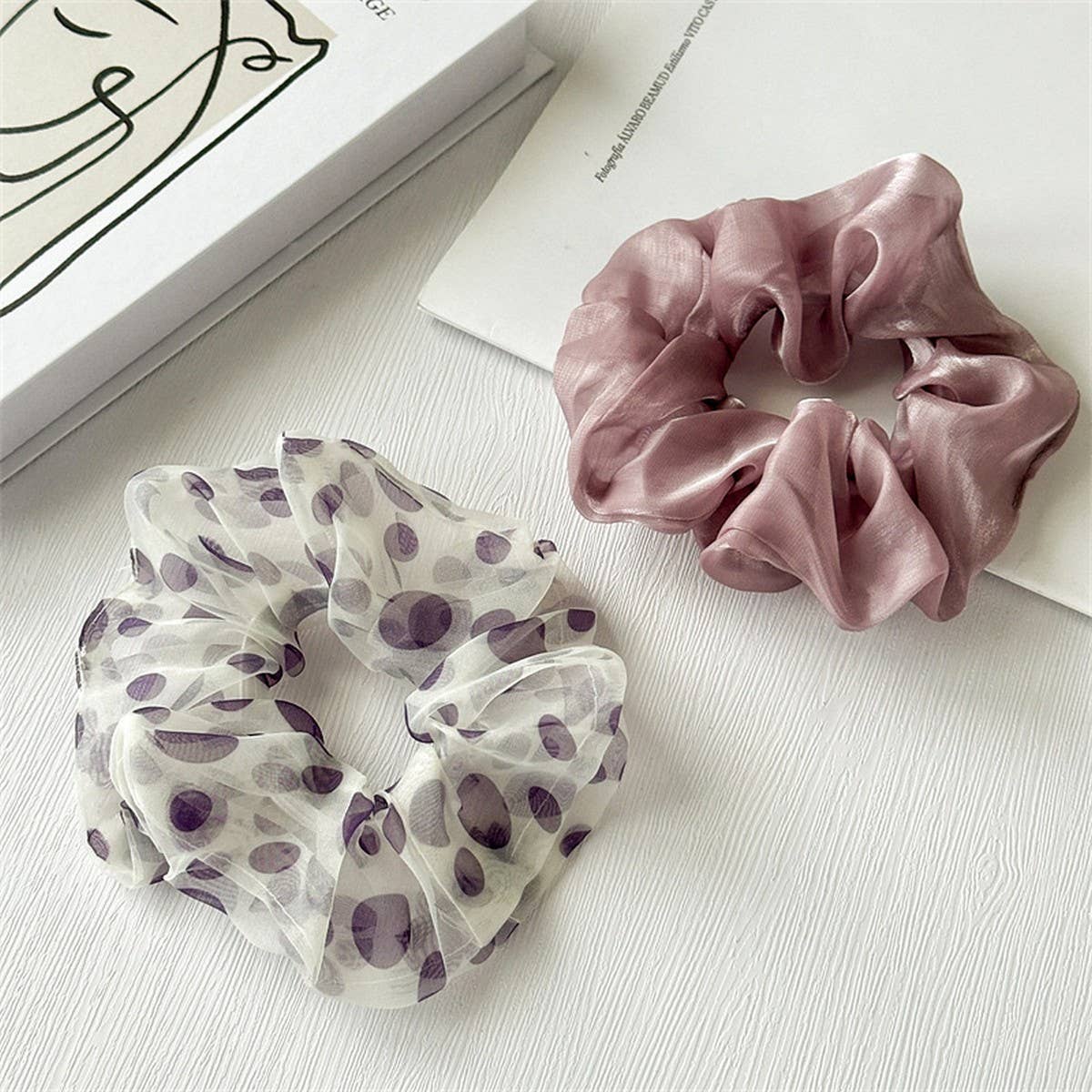 PURPLE LAZY FLUFFY LARGE INTESTINE HAIR BAND_CWAHA2425