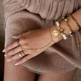 18K GOLD FRESHWATER PEARL BRACELET CHIC DESIGN_CWAJE4697