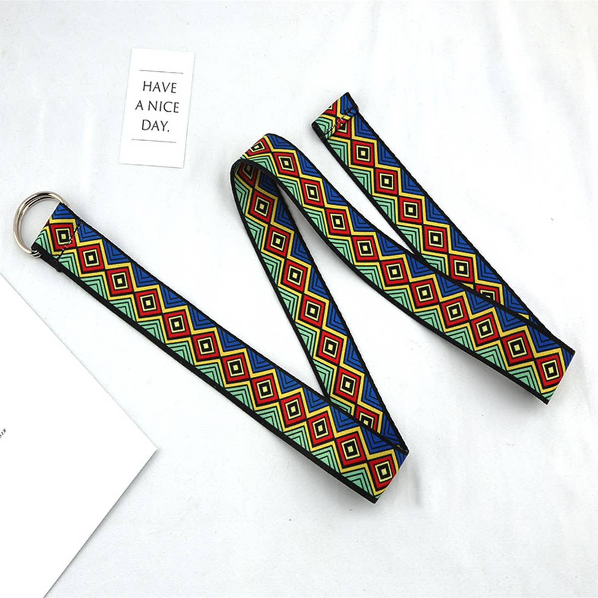 Cwabe0951_Double Buckle Canvas Casual Belt