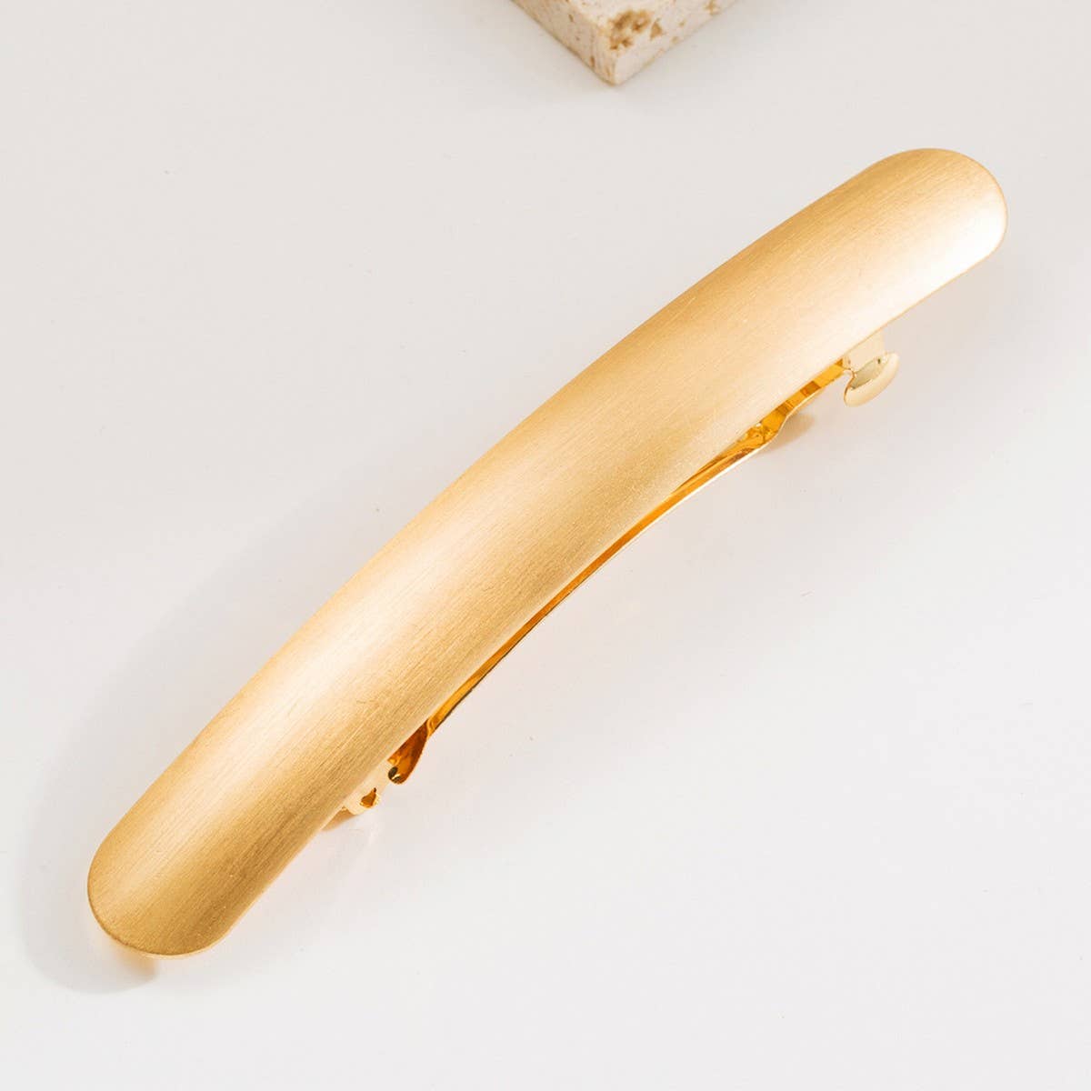 GOLD BRUSHED METAL SPRING HAIR CLIP FOR PONYTAILS_CWAHA6240