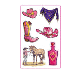PINK COWBOY GIRL TATTOOS WATERPROOF BACHELORETTE_CWMM8383