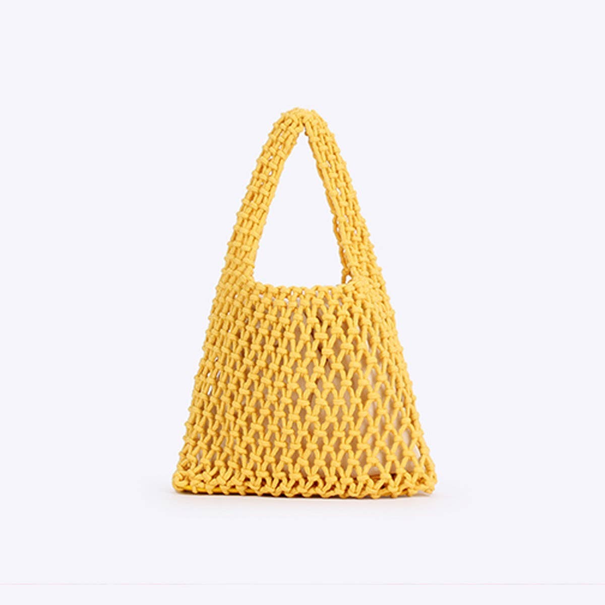 SOLID COLOR HOLLOW COTTON ROPE HAND WOVEN BAG_CWAB4684