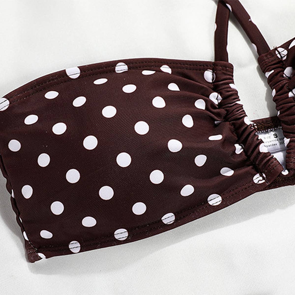 NEW BANDEAU STRAP SOLID COLOR SPLIT SWIMSUIT_CWMW0248