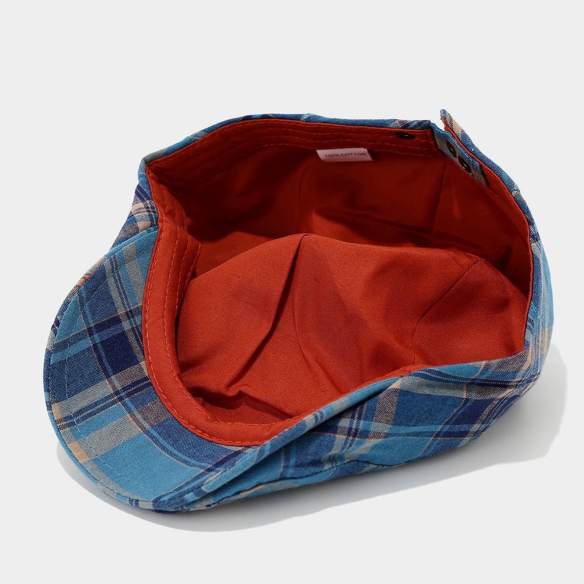 Plaid Dopamine Color Block Newsboy Hat_Cwah04626