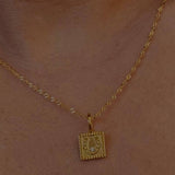 STAINLESS STEEL U SHAPED NECKLACE WITH ZIRCONIUM_CWMM5600