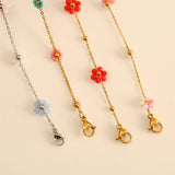 COLORFUL STAINLESS STEEL FLOWER ANKLET_CWAJE4610