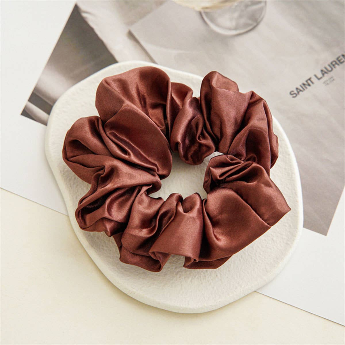 SATIN SCRUNCHIES SET FOR WOMEN SIMPLE STYLISH_CWAHA0343