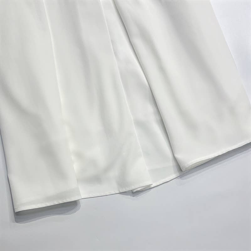 V-Neck Sexy Halter Pleated Cinched-Waist Dress