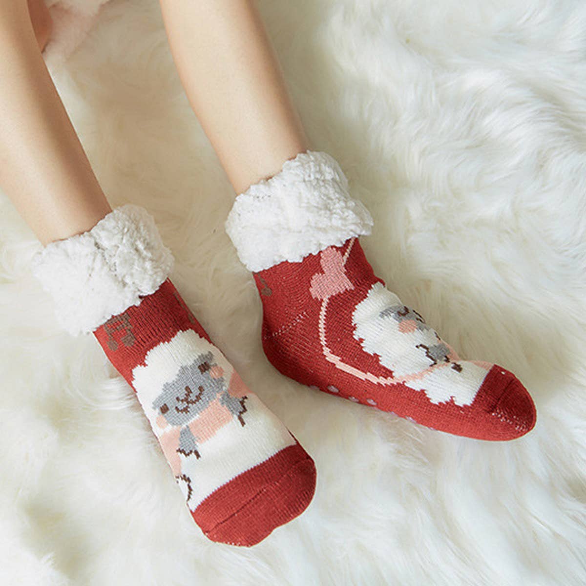 CARTOON FLOOR SOCKS MID TUBE PLUSH INDOOR SLIPPERS_CWMS0737