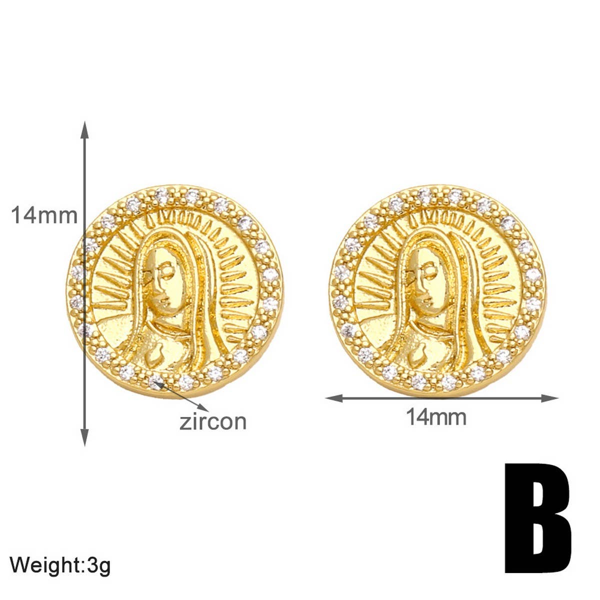 RETRO VIRGIN MARY EARRINGS_CWAJE0975