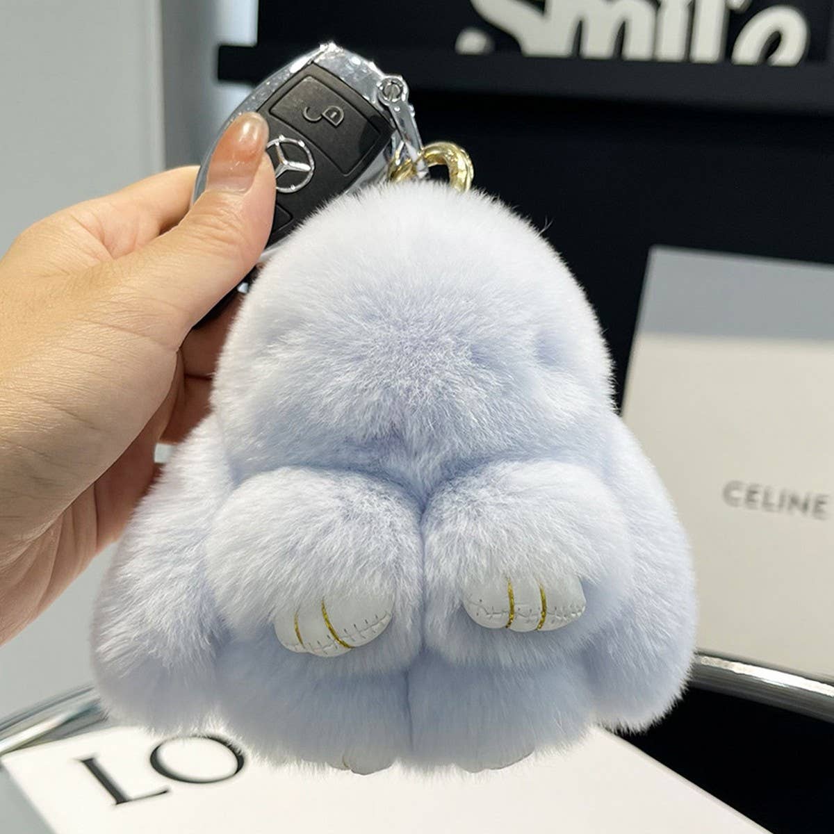 NEW MINI CUTE PLUSH BUNNY CAR KEYCHAIN PENDANT_CWMM2448