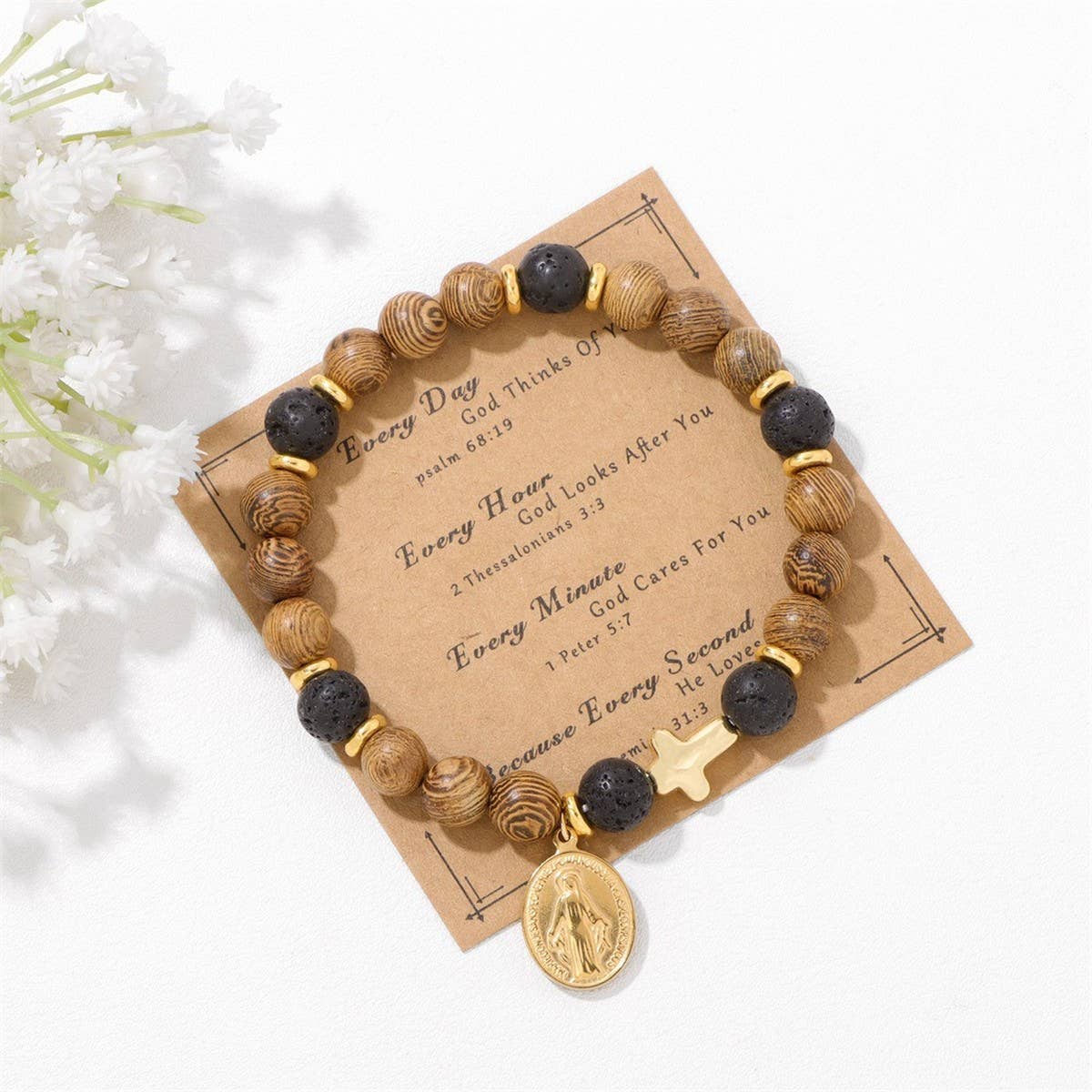 CROSS WOODEN BEADS RETRO SIMPLE BRACELET_CWAJE2104