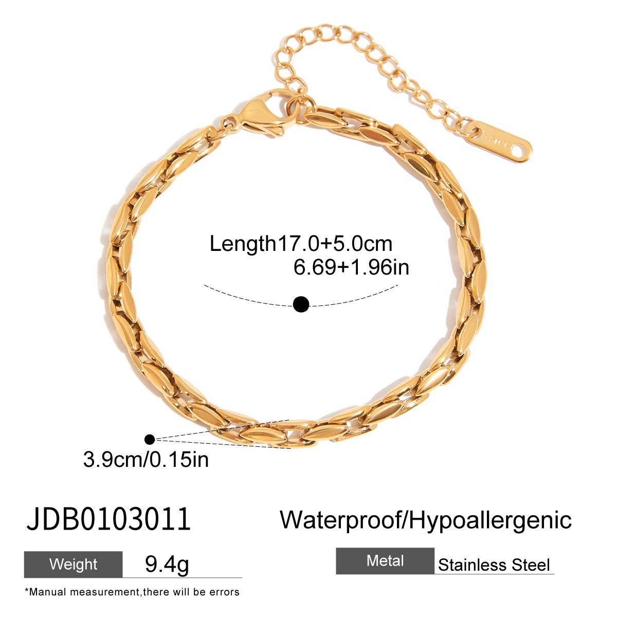 18K GOLD TITANIUM STEEL CHAIN BRACELET_CWAJE4786