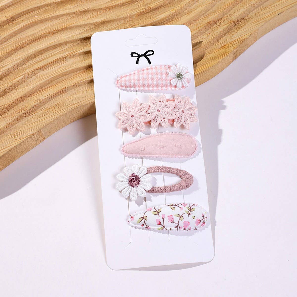 DAISY BB CLIP SET PRINTED CUTE FABRIC CLIPS_CWAHA6701