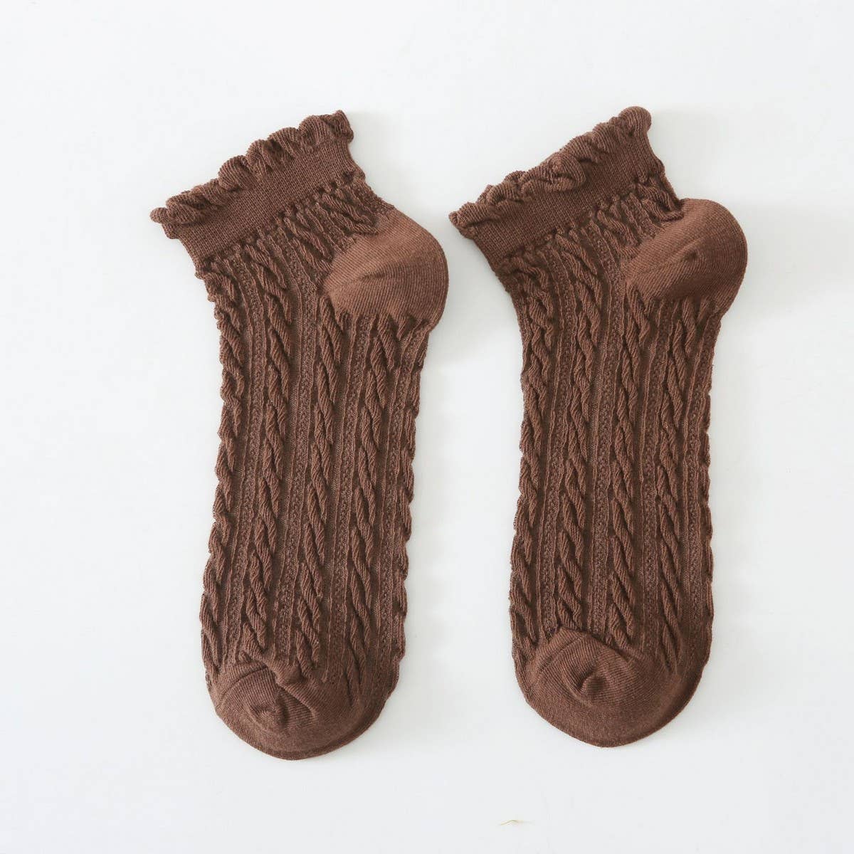 Twisted Fashion Cotton Lace Socks For Women_Cwms2006