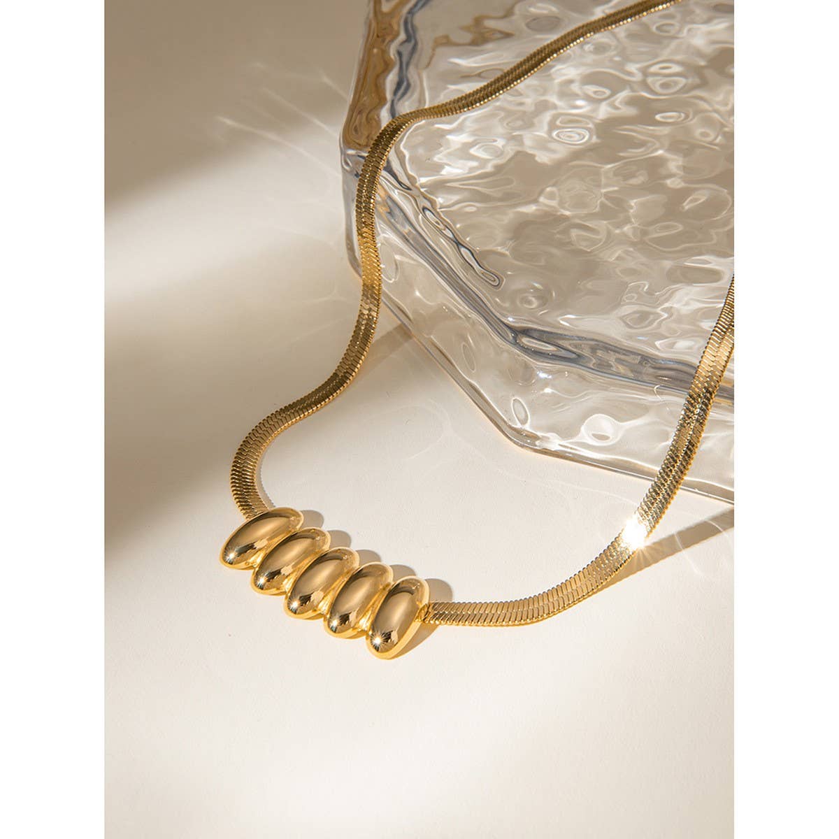 SMALL WAIST OVAL SNAKE BONE NECKLACE_CWAJE1786
