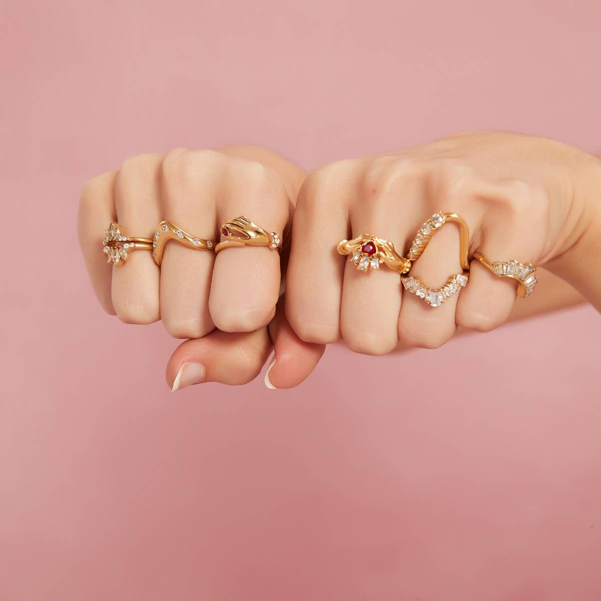 GEOMETRIC CZ STEEL RING WITH LUXE GLOSS FINISH_CWMM8931