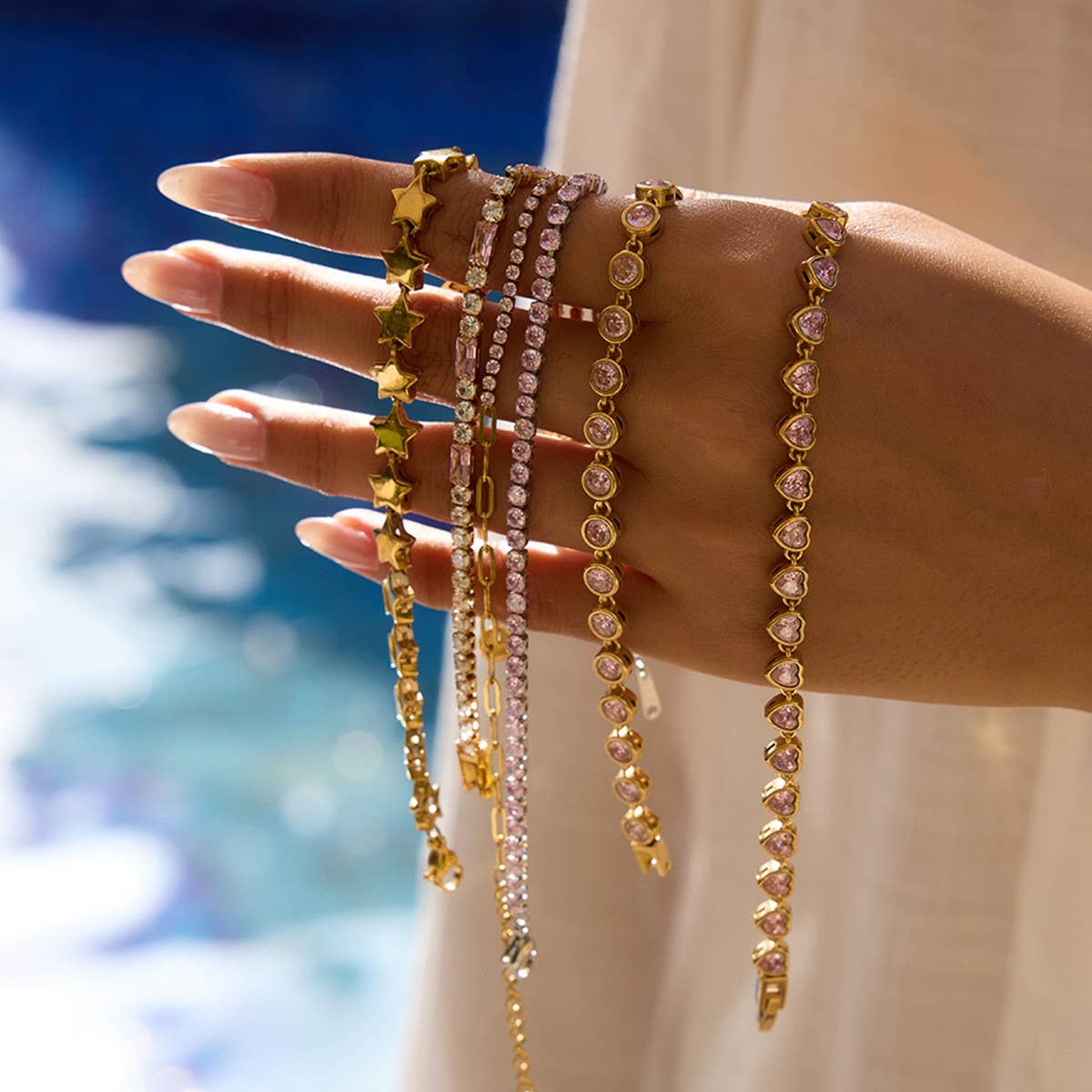 ELEGANT HEART ZIRCON BRACELET TITANIUM STEEL_CWAJE4717