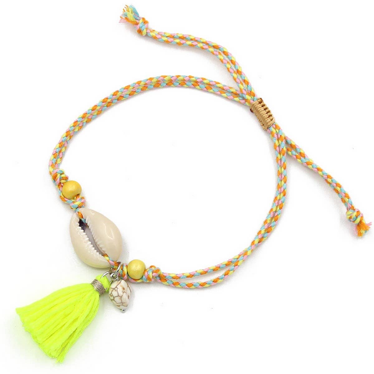 BEACH ACCESSORIES SHELL TASSEL ADJUSTABLE BRACELET_CWMM3567