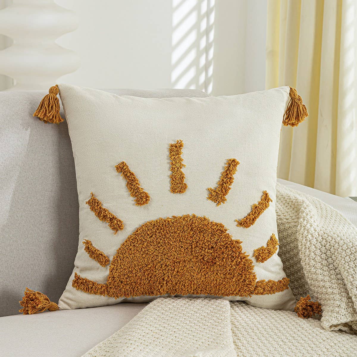 CREAM VINTAGE SOFA PILLOW COVER WAIST CUSHION_CWMM7716