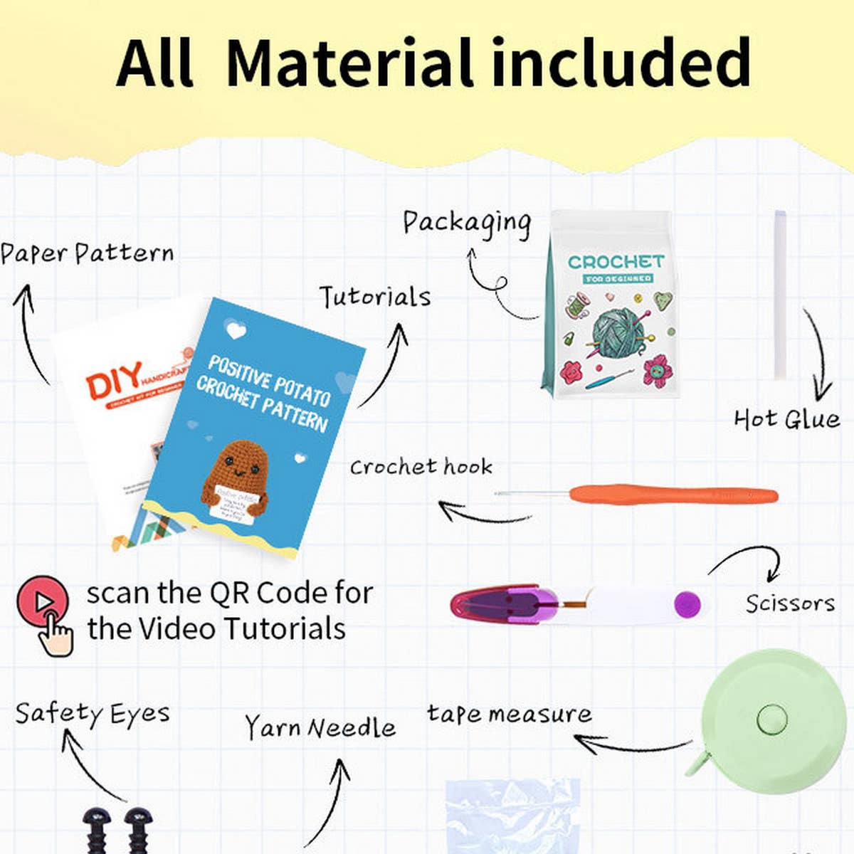 Handmade Diy Knitted Potato Doll Material Kit_Cwmm0829