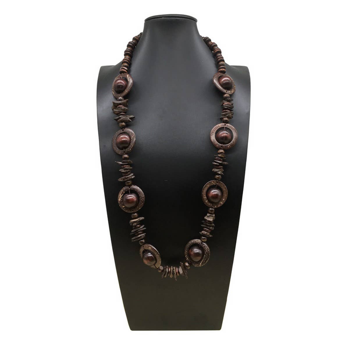 COCONUT WOOD BEAD SINGLE LAYER SWEATER CHAIN_CWMM4925