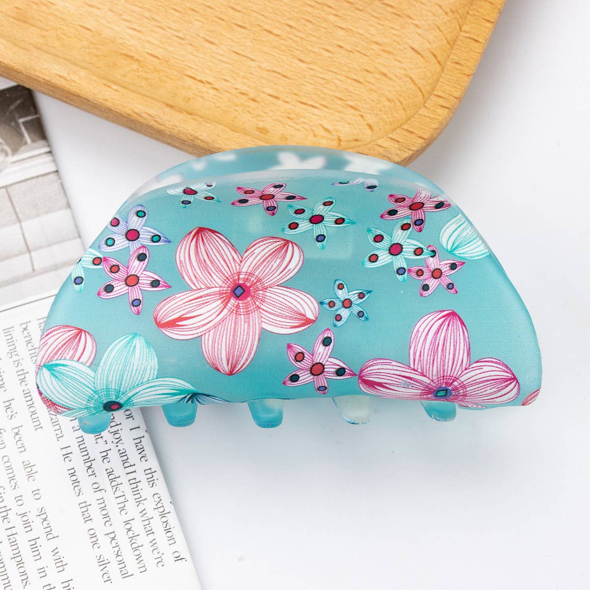 ACRYLIC PRINTED HAIR CLIPS FRESH CUTE GRAB CLIPS_CWAHA1272