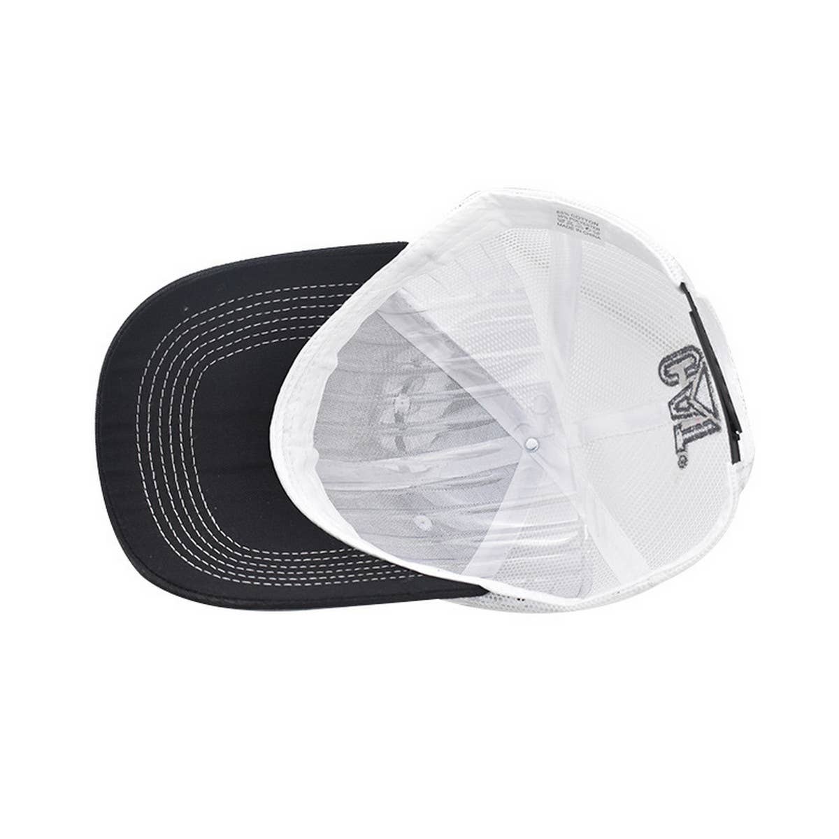 COTTON NEW CAT LETTER EMBROIDERED TRUCKER HAT_CWAH1366