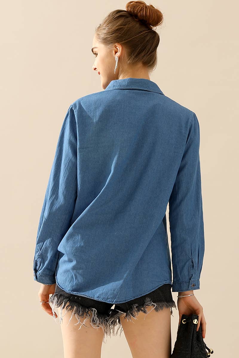 Women Fashion Long Sleeved Shirt_Cwtstl714