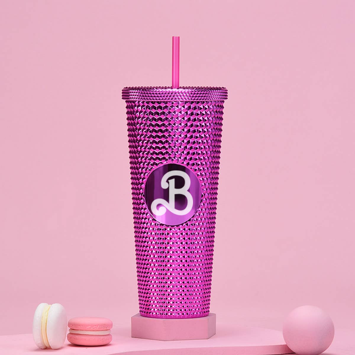 DOUBLE LAYER PORTABLE PLASTIC STRAW DIAMOND CUP_CWMM0978