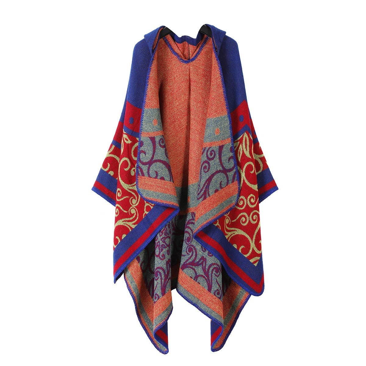 CAPE SHAWL CAPE FAUX CASHMERE HOODED CAPE_CWASC2267