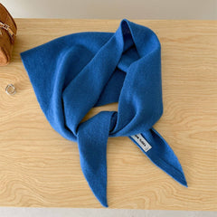 100% Wool Triangle Scarf Warm Knit Shawl_Cwov00262