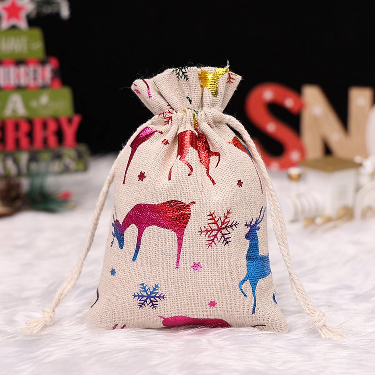 Cwmm1748_Christmas Goodie Bag Drawstring Gift Bag