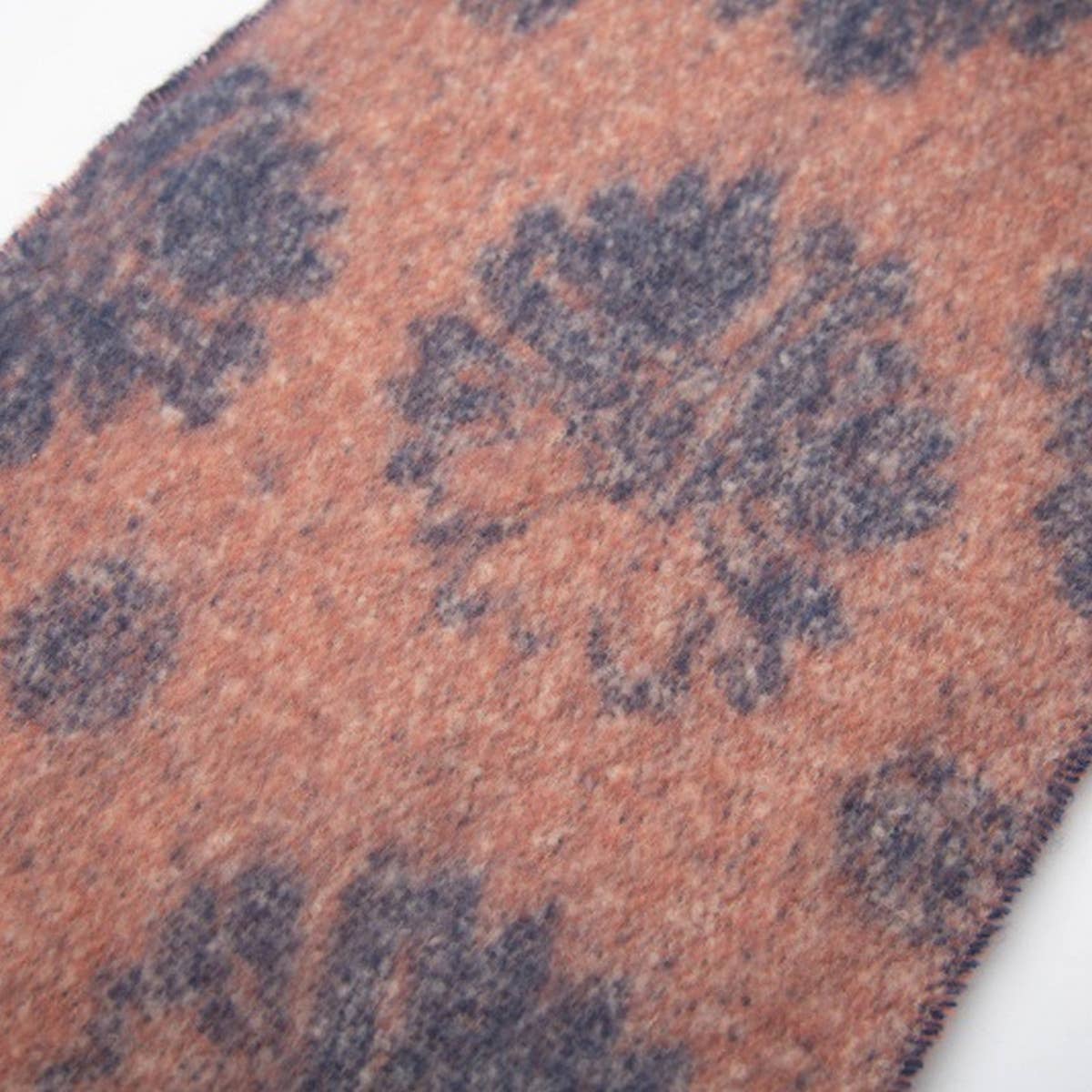 FLORAL JACQUARD SCARF WINTER SHORT FRINGE WRAP_CWASC1279