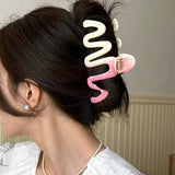 FASHION GRADIENT INK WAVE HAIR CLAW COMMUTER CLIP_CWAHA2205