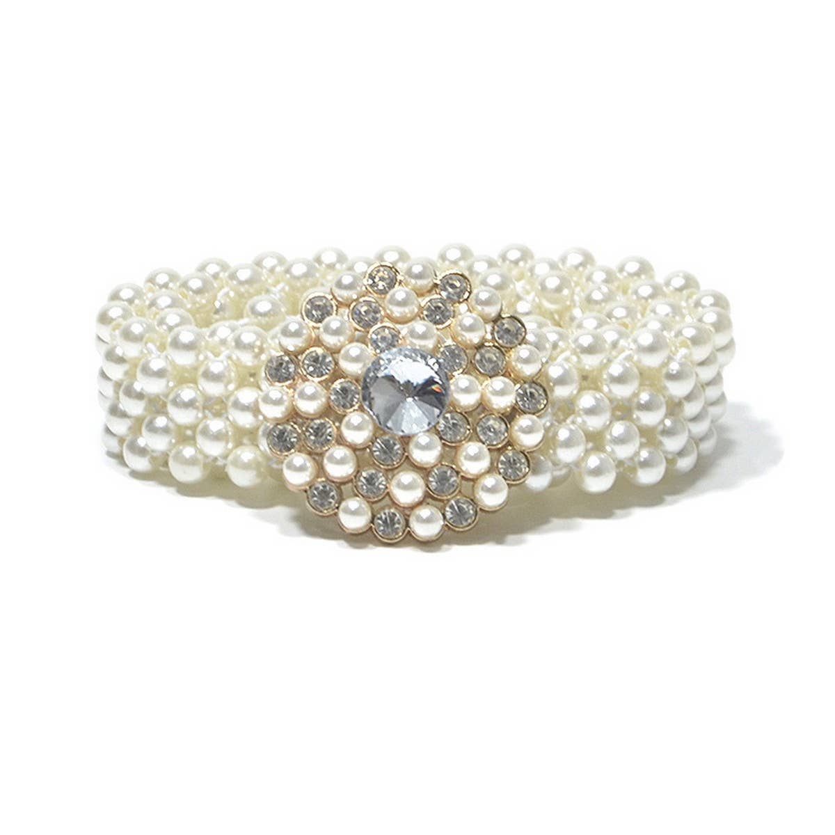 Women'S Stretch Pearl Elastic Waist Chain_Cwabe0522