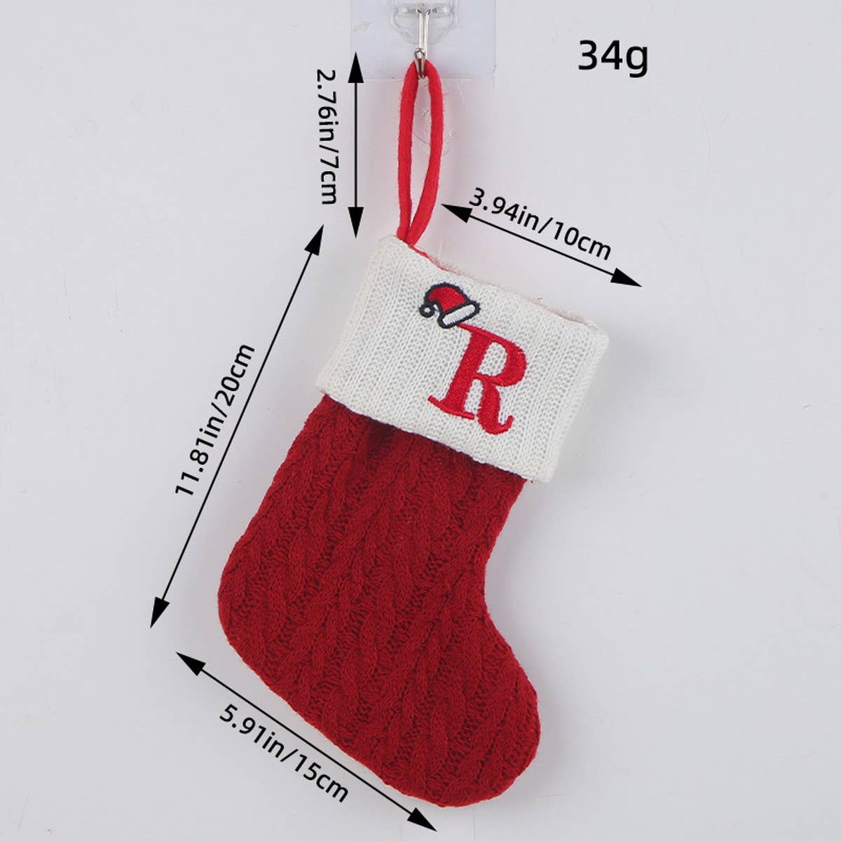 CLASSIC RED LETTER WOOL KNITTED CHRISTMAS SOCKS_CWMS1434