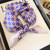 PURPLE FLORAL SILK SCARF ELEGANT SQUARE SCARF_CWASC0626