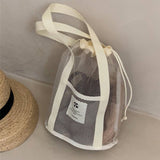 MESH BEACH BAG DRAWSTRING BREATHABLE STORAGE BAG_CWAB1917