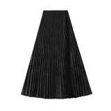 CHINESE STYLE PRINTED PLEATED SKIRT LONG SKIRT_CWBMS0313