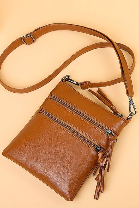 SOFT LEATHER VERTICAL ZIPPER SHOULDER BAG_CUAB0033