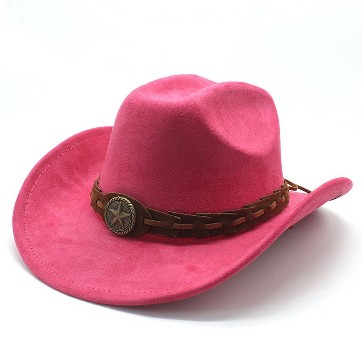 FAUX SUEDE FELT COWBOY HAT MENS CLASSIC FEDORA_CWAH2510