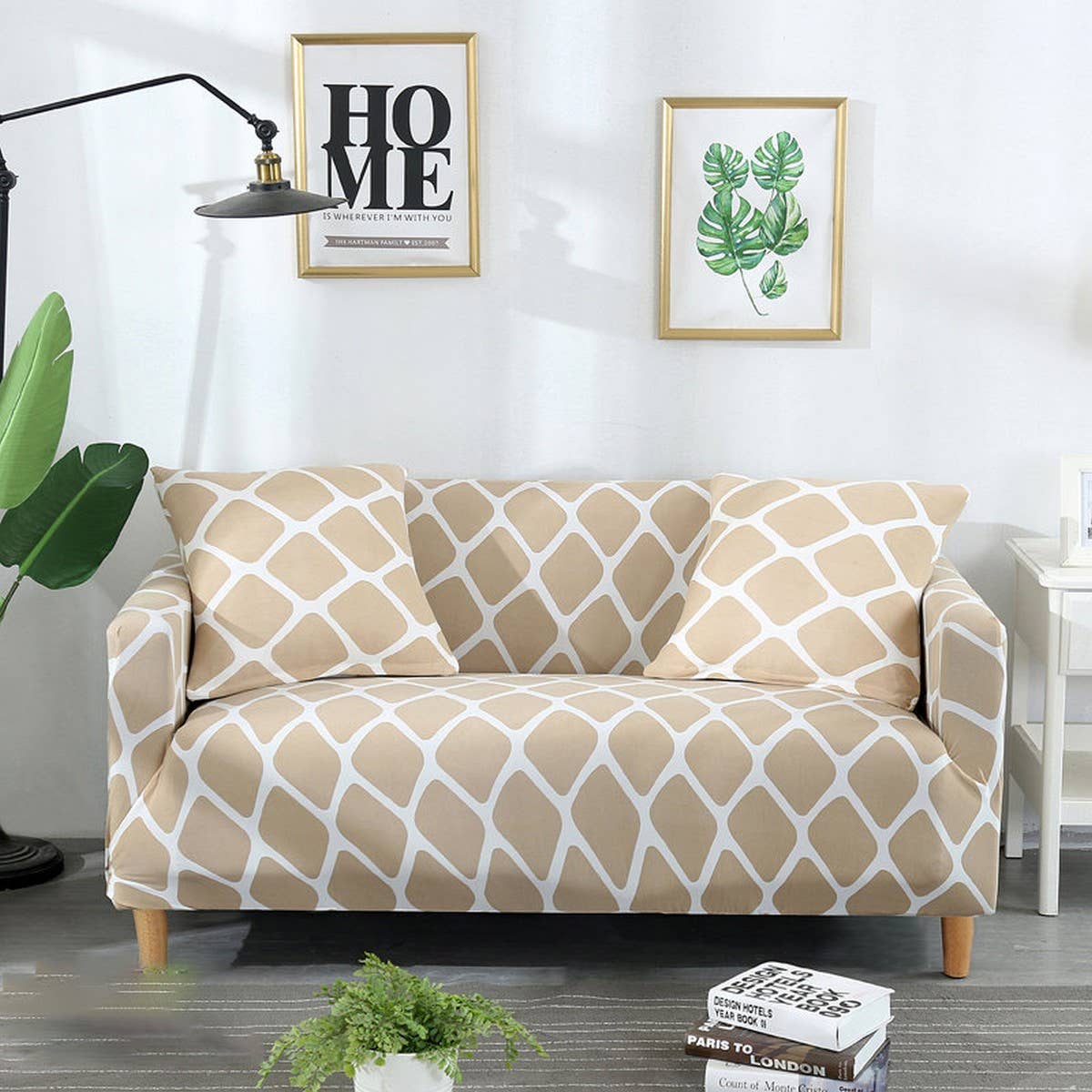 STRETCH SOFA COVER SOLID PRINT ALL IN ONE FIT_CWMM8309
