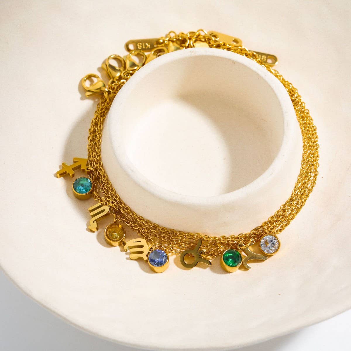 12 ZODIAC SIGNS ZIRCON HOROSCOPE RUNE BRACELET_CWAJE1611