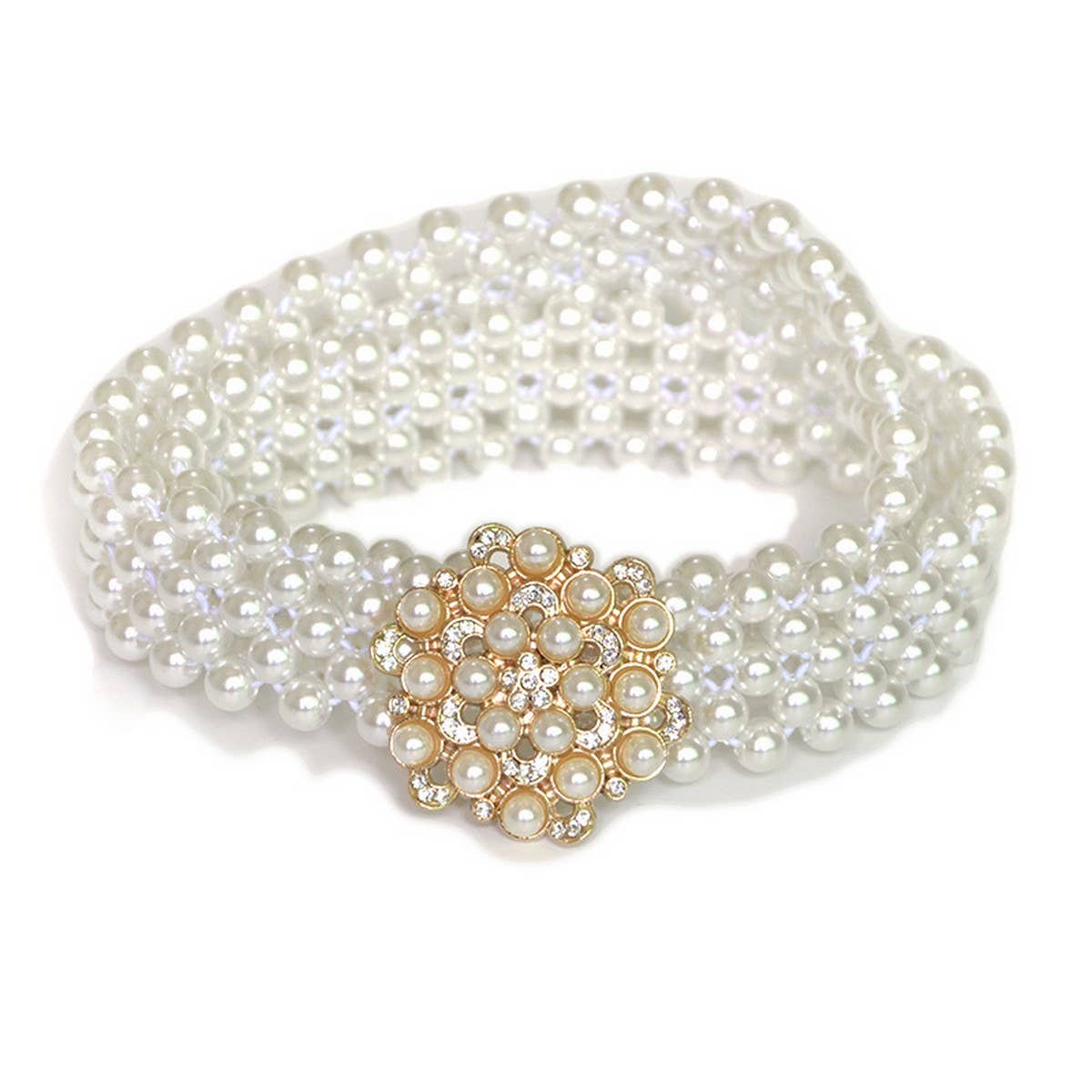 Women'S Stretch Pearl Elastic Waist Chain_Cwabe0522