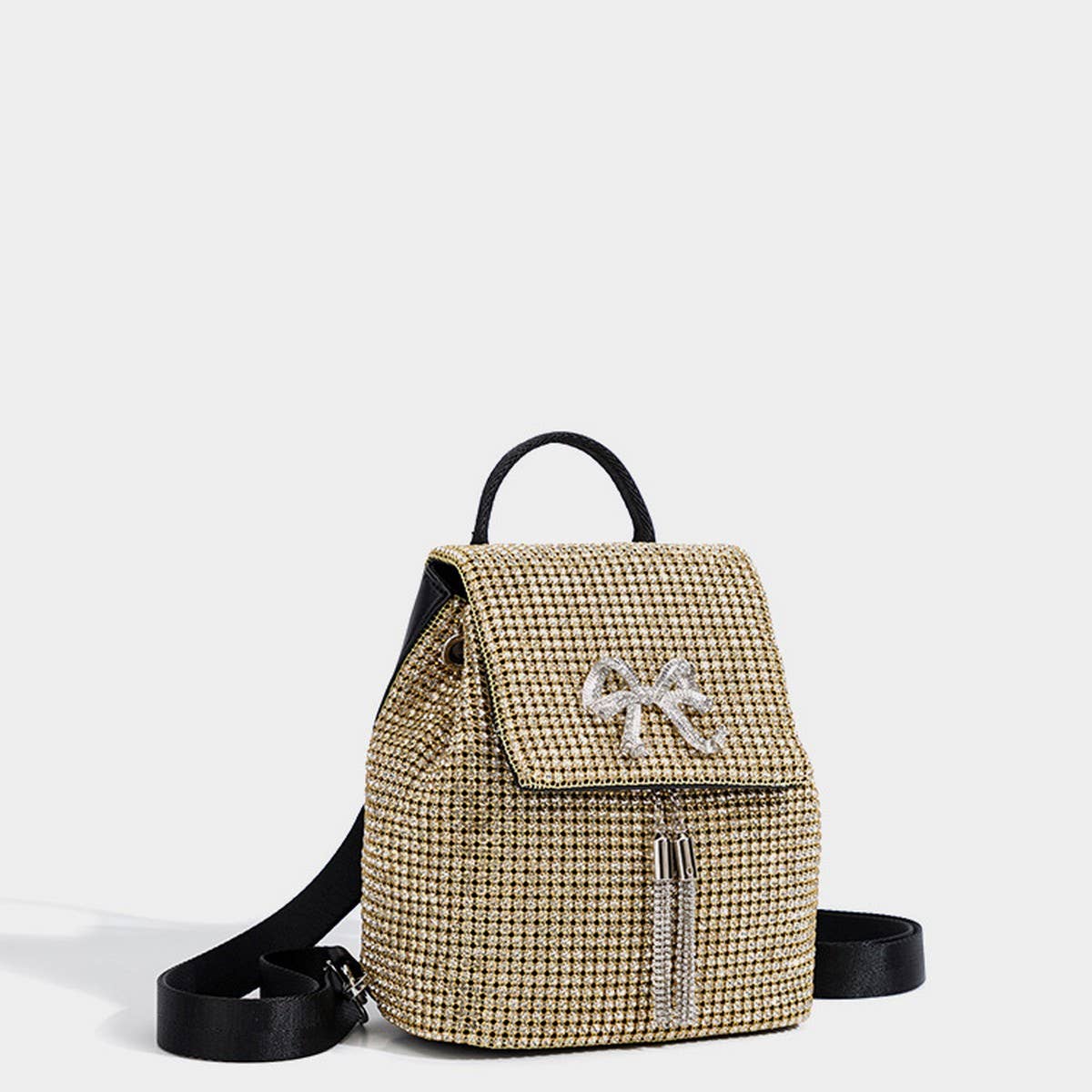 FASHIONABLE BOW TASSEL RHINESTONE EVENING BAG_CWAB3602