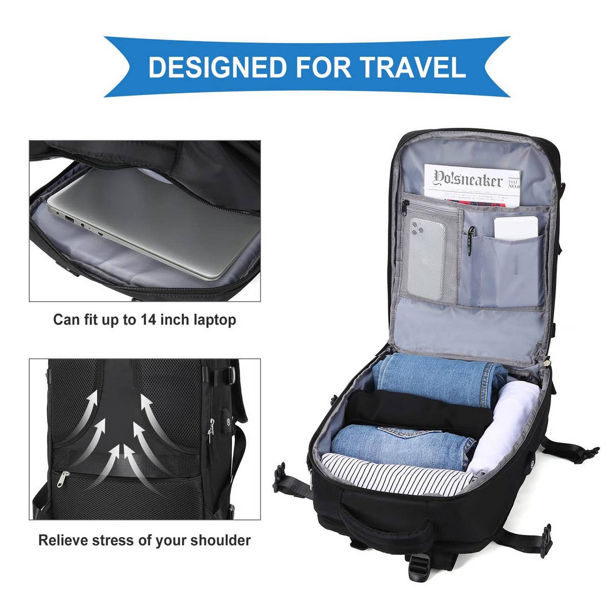 STYLISH WATERPROOF BACKPACK TOILETRY TRAVEL BAG_CWAB2349