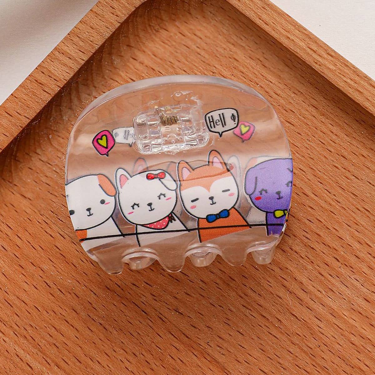 CLEAR CAT MINI HAIR CLAW CUTE CLIP FOR GIRLS_CWAHA0281
