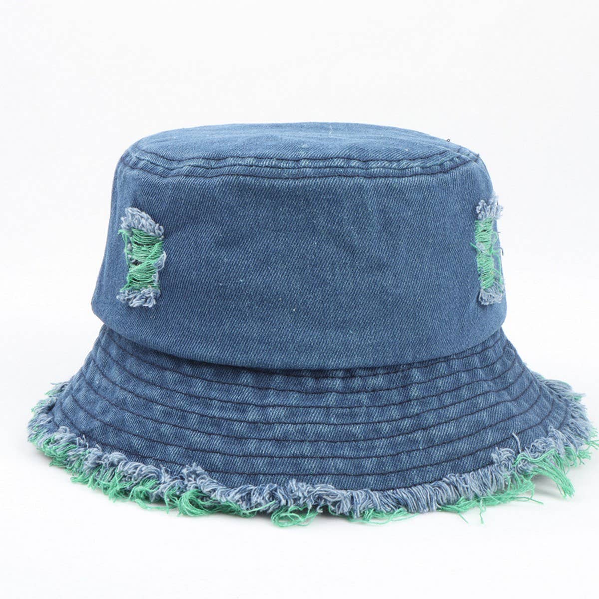 Cwah1512_Japanese Style Ripped Denim Bucket Hat